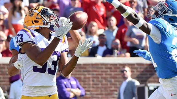 Try Palmer 2021 LSU football catch vs Ole Miss